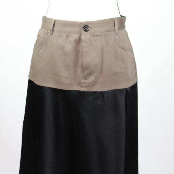ZARA SRPLS Women's Skirt NWT Mixed Media Brown Black - Picture 3 of 8